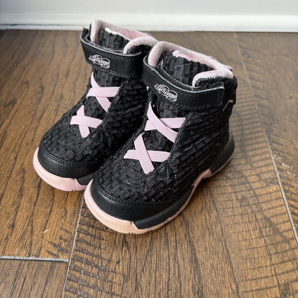 Nike Jordan Little Girl's/Toddler High Top Black/Pink Sneakers Size 6C